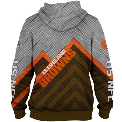 NFL Cleveland Browns Grey Orange Pullover Hoodie