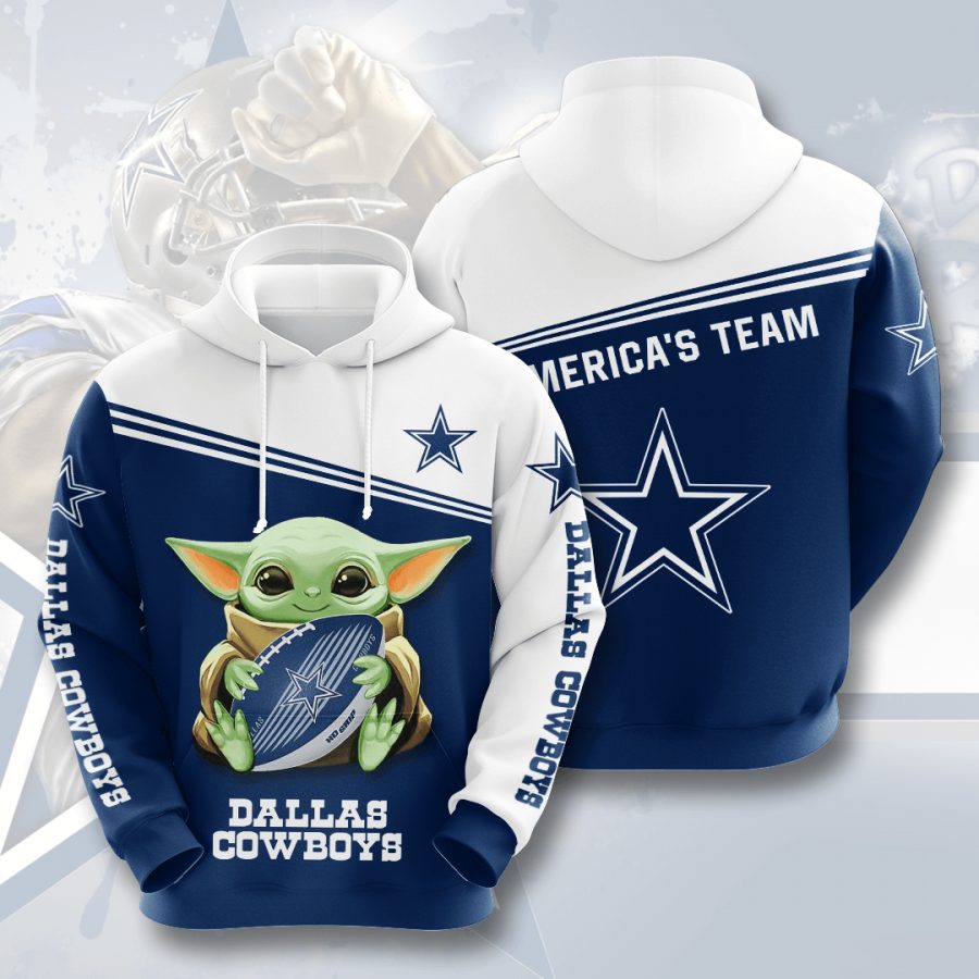 NFL Dallas Cowboys Baby Yoda Pullover Hoodie NFL Dallas Cowboys Baby Yoda Pullover Hoodie