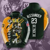 NFL Green Bay Packers Jaire Alexander Dark Green Gold Pullover Hoodie