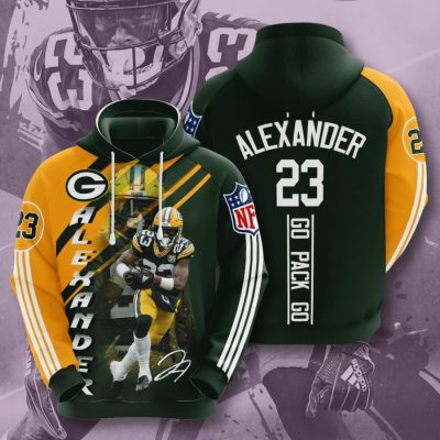 NFL Green Bay Packers Jaire Alexander Dark Green Gold Pullover Hoodie