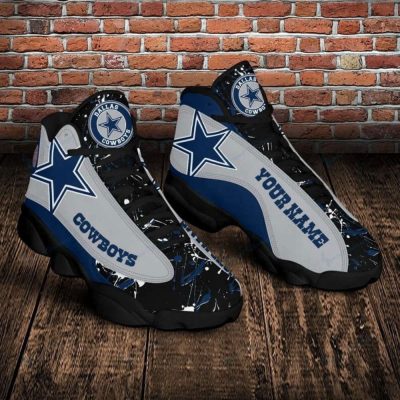 Dallas Cowboys Custom Name Air Jordan 13 Sneakers, Best Gift For Men And Women