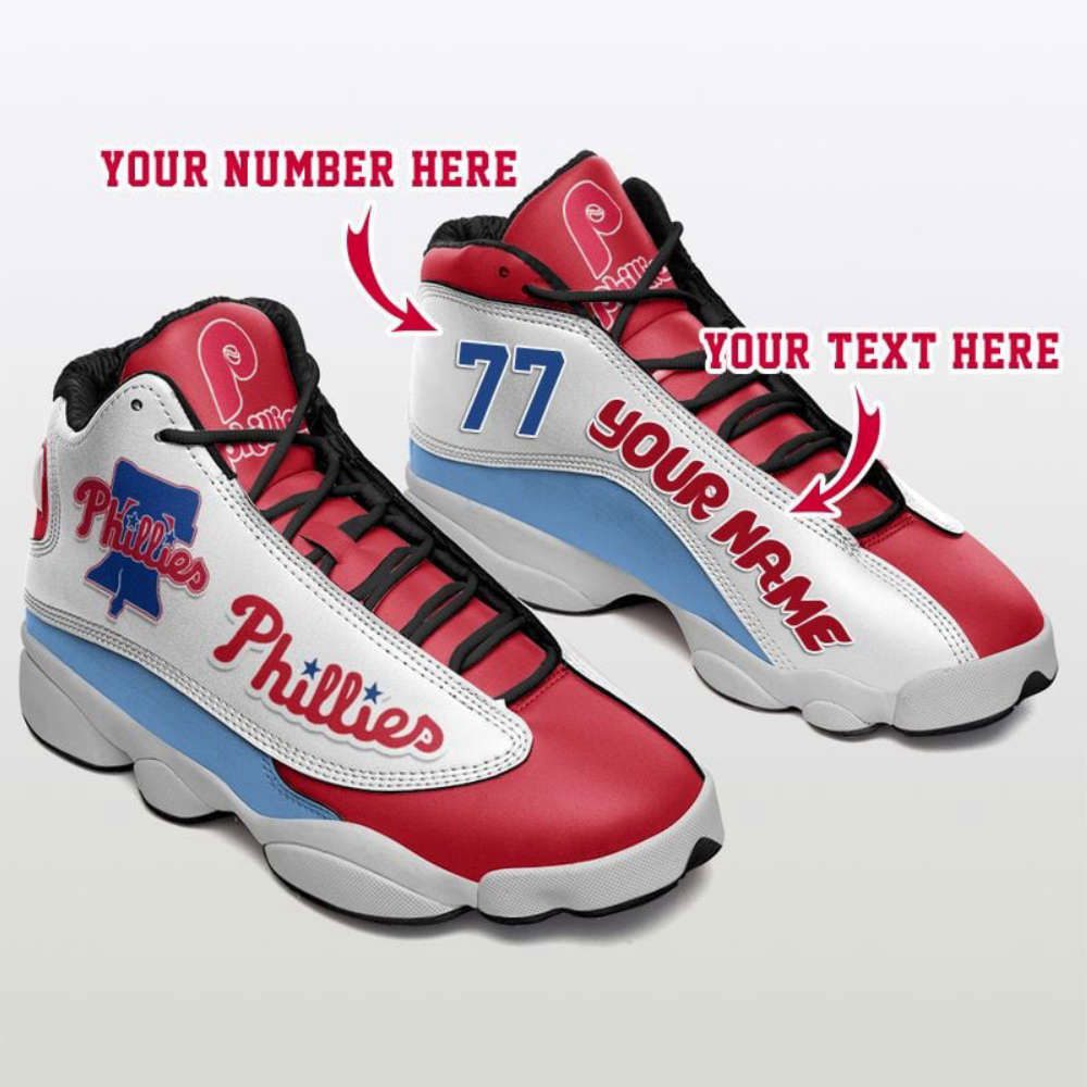 MLB Philadelphia Phillies Custom Name Number Air Jordan 13 Shoes, Best Gift For Men And Women MLB Philadelphia Phillies Custom Name Number Air Jordan 13 Shoes, Best Gift For Men And Women