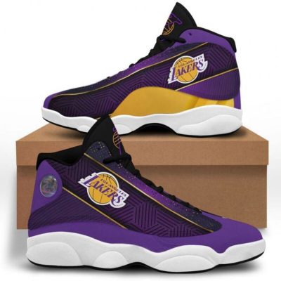 NBA Los Angeles Lakers Purple Black Air Jordan 13 Shoes, Best Gift For Men And Women