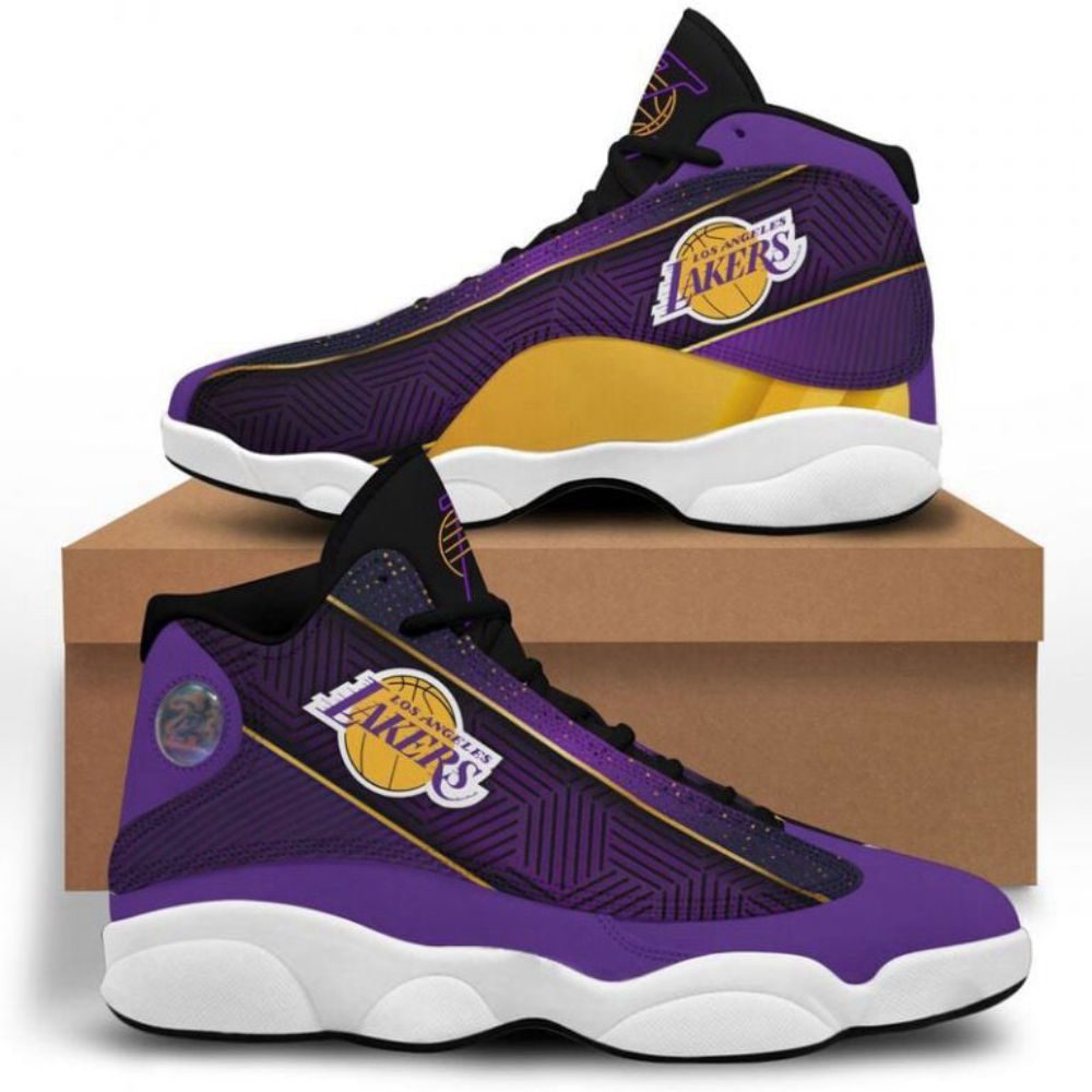 NBA Los Angeles Lakers Purple Black Air Jordan 13 Shoes, Best Gift For Men And Women NBA Los Angeles Lakers Purple Black Air Jordan 13 Shoes, Best Gift For Men And Women