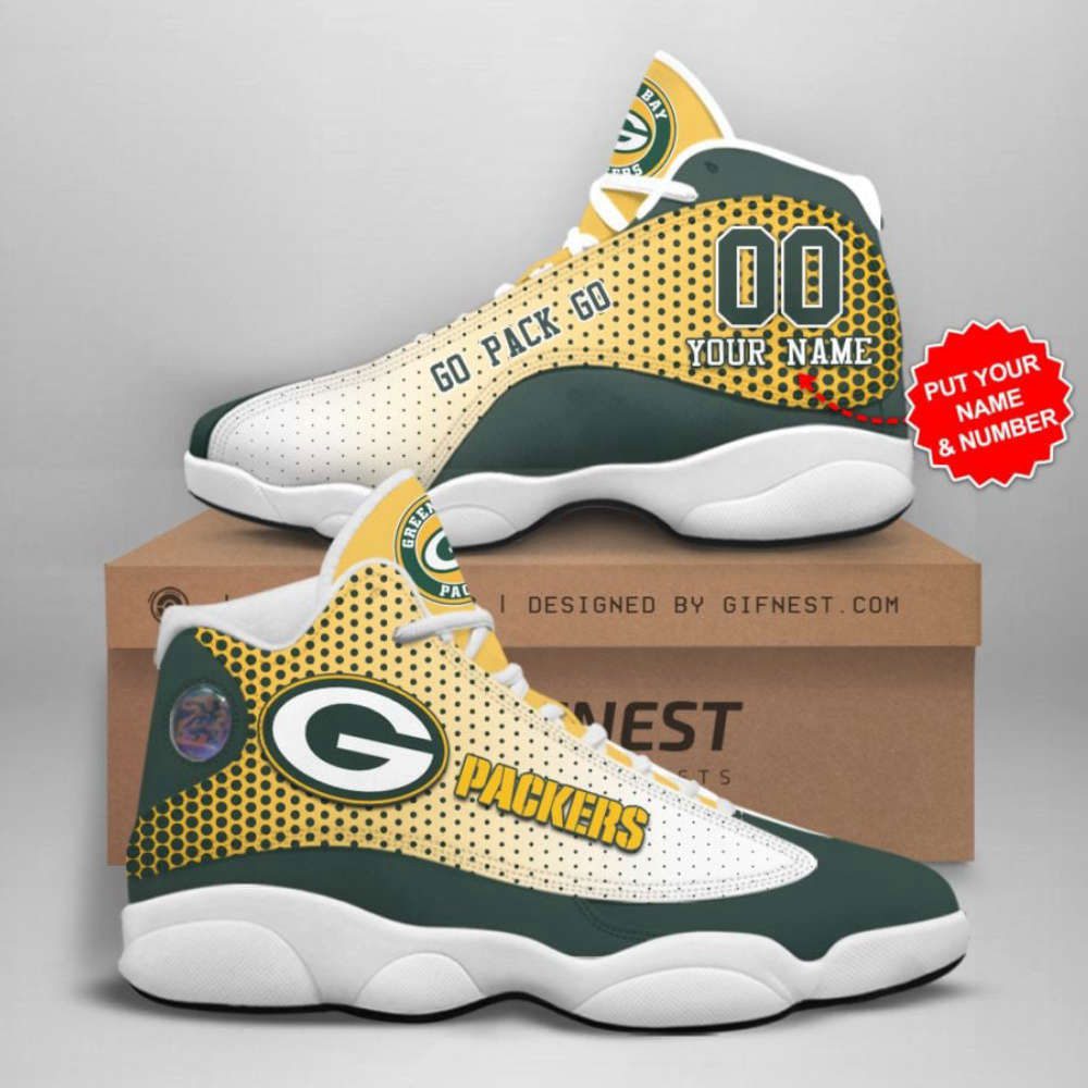 NFL Green Bay Packers Custom Name Air Jordan 13 Shoes, Best Gift For Men And Women V7 NFL Green Bay Packers Custom Name Air Jordan 13 Shoes, Best Gift For Men And Women V7