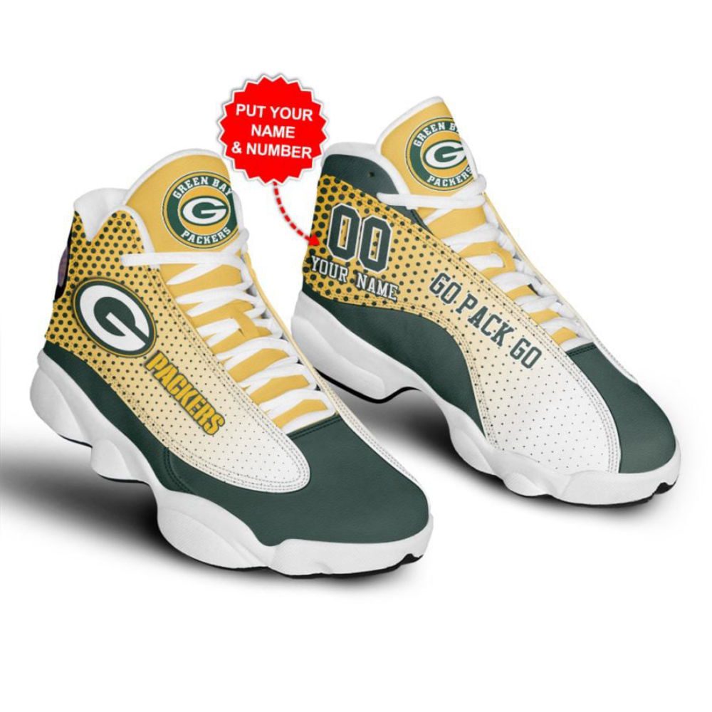 NFL Green Bay Packers Custom Name Air Jordan 13 Shoes, Best Gift For Men And Women V7 NFL Green Bay Packers Custom Name Air Jordan 13 Shoes, Best Gift For Men And Women V7