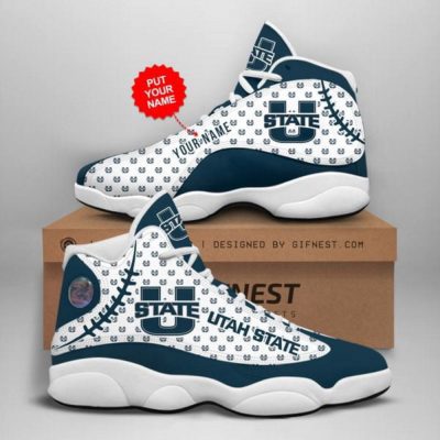 NCAA Utah State Aggies Custom Name Air Jordan 13 Shoes, Best Gift For Men And Women