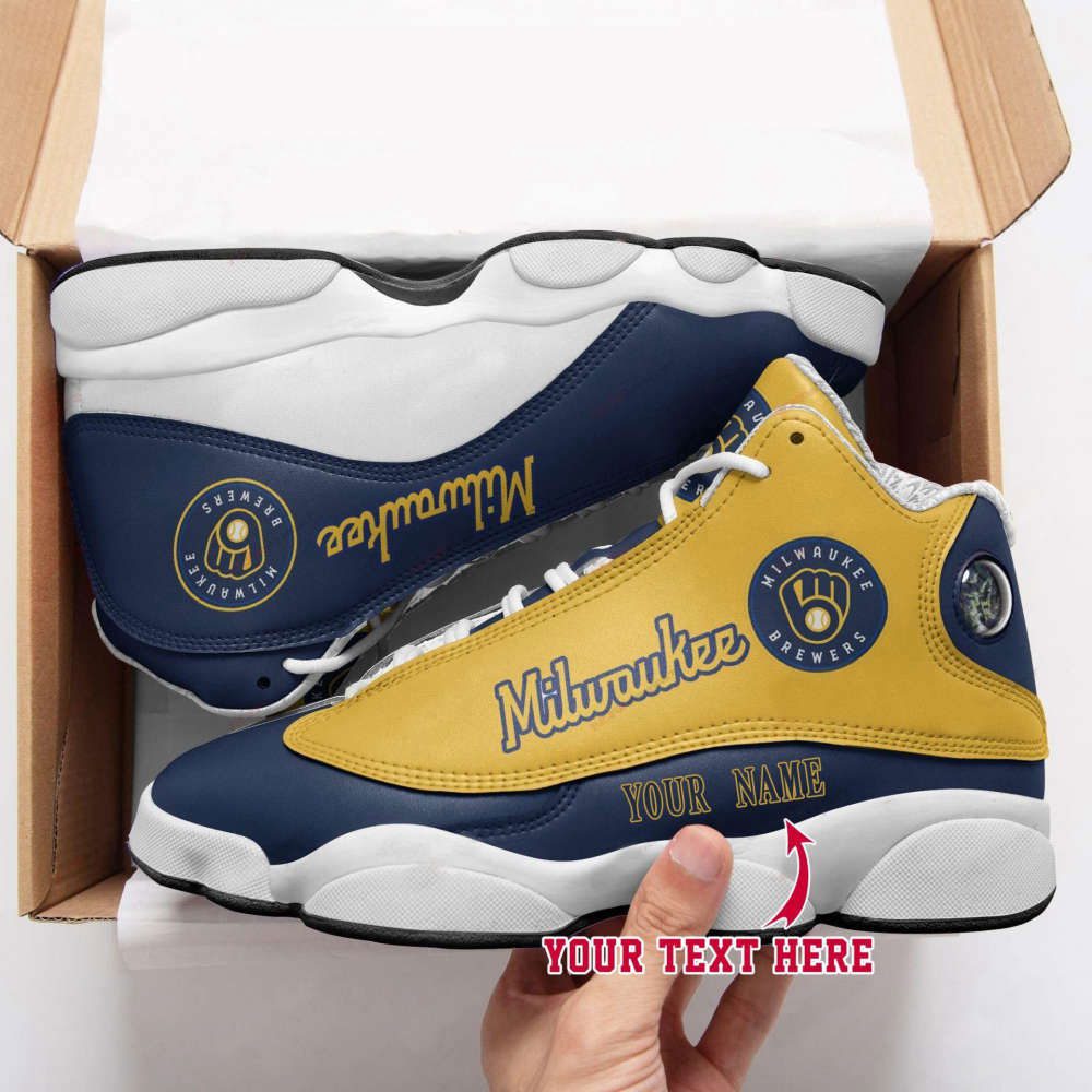 MLB Milwaukee Brewers Custom Name Air Jordan 13 Shoes, Best Gift For Men And Women V6 MLB Milwaukee Brewers Custom Name Air Jordan 13 Shoes, Best Gift For Men And Women V6