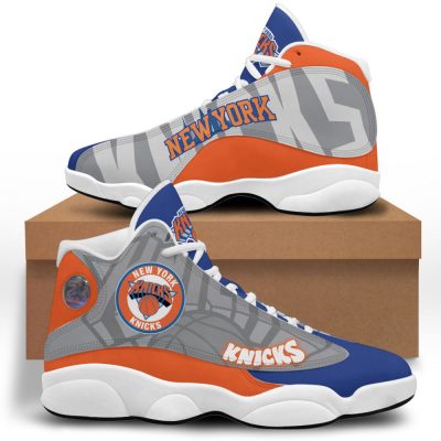NBA New York Knicks Silver Blue Air Jordan 13 Shoes, Best Gift For Men And Women