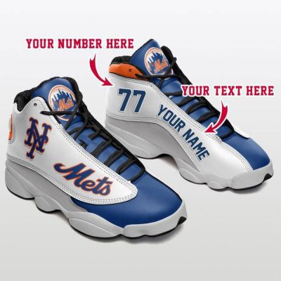 MLB New York Mets Custom Name Number Air Jordan 13 Shoes, Best Gift For Men And Women
