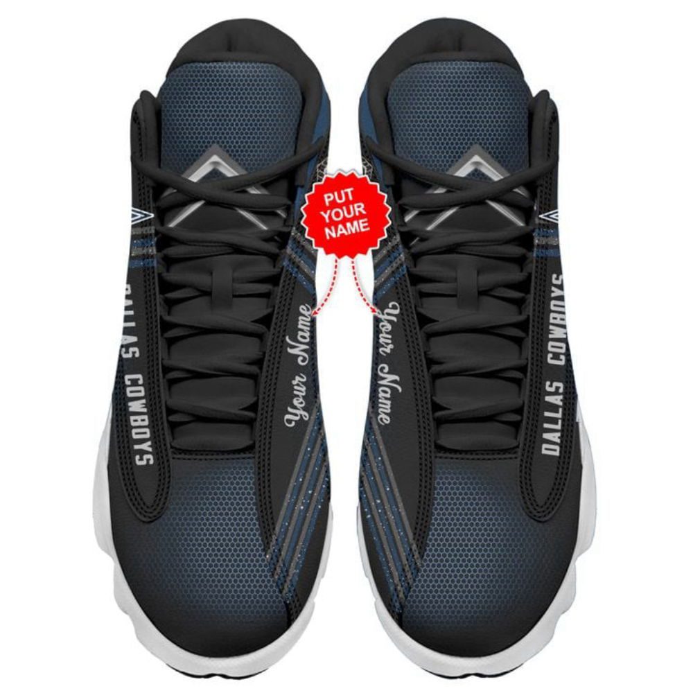 NFL Dallas Cowboys Custom Name Special Hexa Logo Air Jordan 13 Sneakers, Gift For Men And Women NFL Dallas Cowboys Custom Name Special Hexa Logo Air Jordan 13 Sneakers, Gift For Men And Women