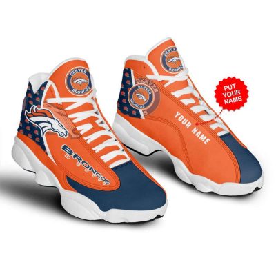 NFL Denver Broncos Custom Name Air Jordan 13 Sneakers, Gift For Men And Women