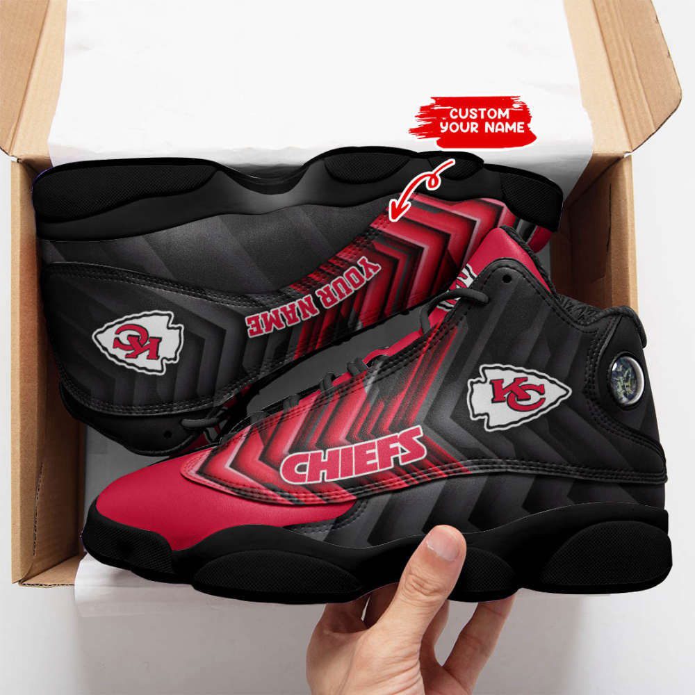 Kansas City Chiefs Custom Name Air Jordan 13 Sneakers, Gift For Men And Women Kansas City Chiefs Custom Name Air Jordan 13 Sneakers, Gift For Men And Women
