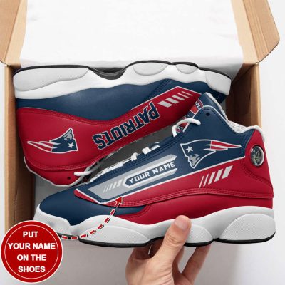 New England Patriots Custom Name Air Jordan 13 Sneakers, Gift For Men And Women