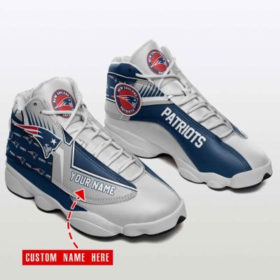 New England Patriots Custom Name Air Jordan 13 Sneakers, Best Gift For Men And Women