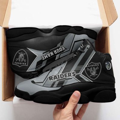 Las Vegas Raiders Custom Name Air Jordan 13 Sneakers, Gift For Men And Women