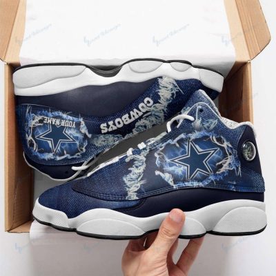 Dallas Cowboys Custom Name Air Jordan 13 Sneakers, Gift For Men And Women
