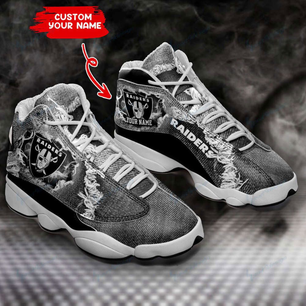 Las Vegas Raiders Custom Name Air Jordan 13 Sneakers, Gift For Men And Women Las Vegas Raiders Custom Name Air Jordan 13 Sneakers, Gift For Men And Women