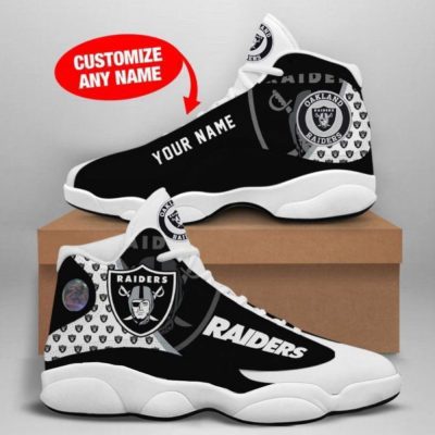 Las Vegas Raiders Custom Name Air Jordan 13 Sneakers, Gift For Men And Women