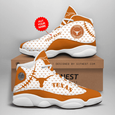 Texas Longhorns Custom Name Air Jordan 13 Sneakers, Gift For Men And Women