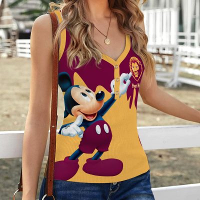 AFL Personalized Women V-Neck Ribbed Tank Top Gifts For Family Member