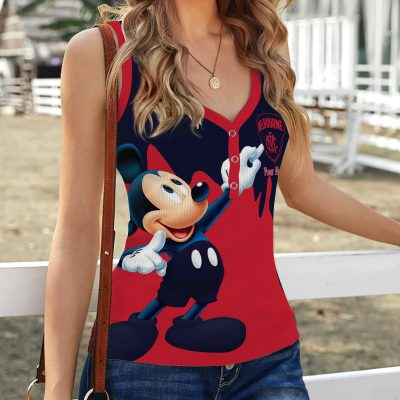 AFL Personalized Women V-Neck Ribbed Tank Top Gifts For Family Member