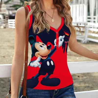 AFL Personalized Women V-Neck Ribbed Tank Top Gifts For Family Member