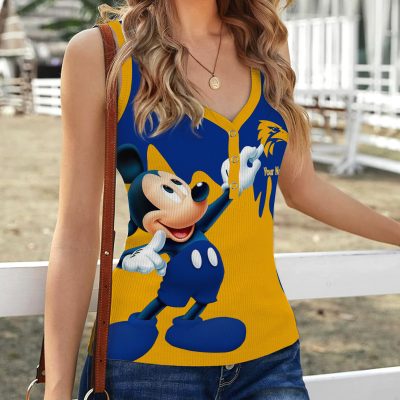 AFL Personalized Women V-Neck Ribbed Tank Top Gifts For Family Member