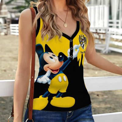 AFL Personalized Women V-Neck Ribbed Tank Top Gifts For Family Member