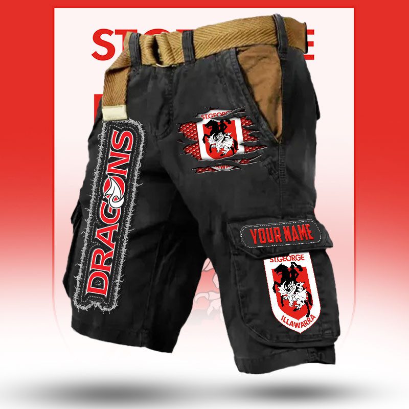 NRL Custom Name Premium Cargo Short Pants Gifts For Fans Limited Edi NRL Custom Name Premium Cargo Short Pants Gifts For Fans Limited Edi