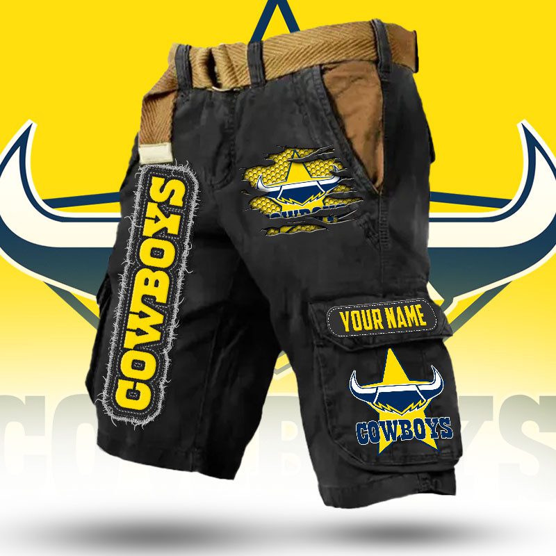NRL Custom Name Premium Cargo Short Pants Gifts For Fans Limited Edi NRL Custom Name Premium Cargo Short Pants Gifts For Fans Limited Edi