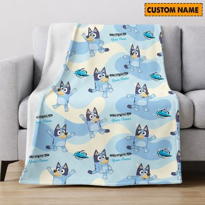 NRL x Bluey Custom Name Premium Fleece Blanket Gifts For Fans  Limite