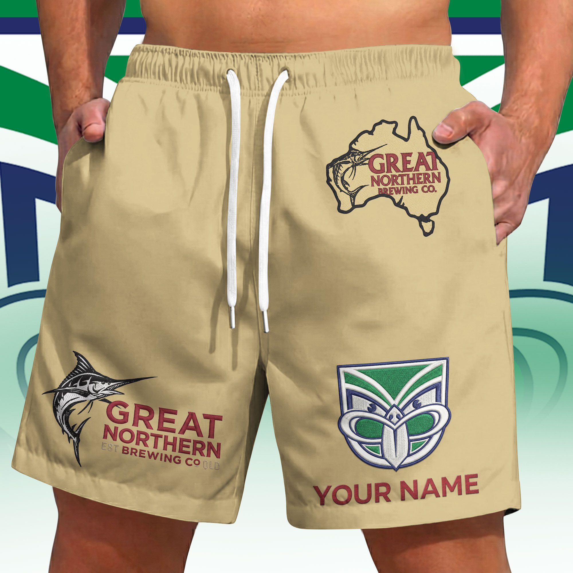 NRL x Great Northern Beer Short Pants Custom Name Gifts For Fans - Lim NRL x Great Northern Beer Short Pants Custom Name Gifts For Fans - Lim