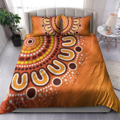 Australia Aboriginal Inspired Bedding Set - Aboriginal Connection Concept Artwork 10