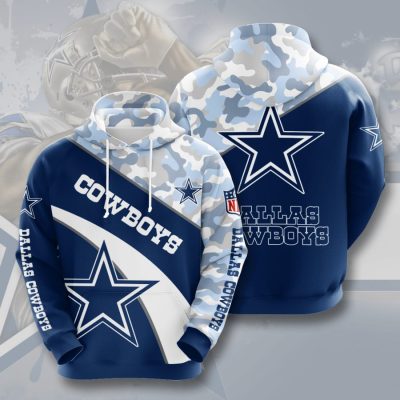 NFL Dallas Cowboys Blue Silver Camo Pullover Hoodie