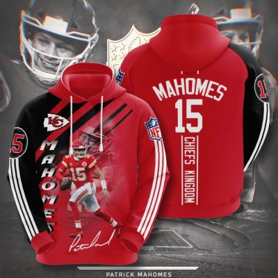 NFL Kansas City Chiefs Patrick Mahomes II Red Black Stripes Pullover Hoodie