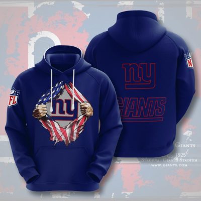 NFL New York Giants Tearing Open Logo Pullover Hoodie
