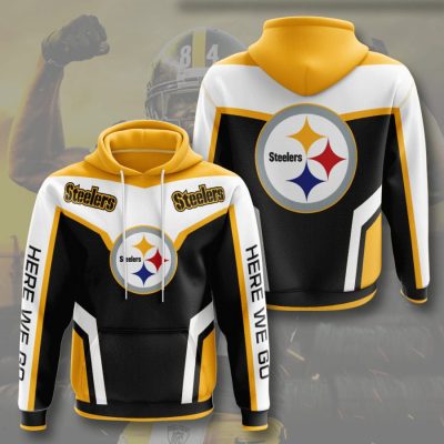 NFL Pittsburgh Steelers Black White Pullover Hoodie