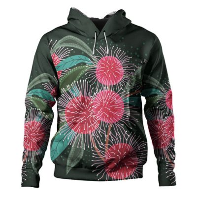 Australia Aboriginal Hoodie - Australian Hakea Flowers Painting In Aboriginal Style Hoodie