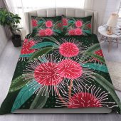 Australia Aboriginal Bedding Set - Australian Hakea Flowers Painting In Aboriginal Style Bedding Set