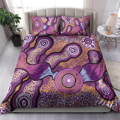 Australia Indigenous Bedding Set - Aboriginal Inspired style of Indigenous dot art painting Australia Indigenous Bedding Set - Aboriginal Inspired style of Indigenous dot art painting
