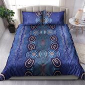 Australia Aboriginal Inspired Bedding Set - Aboriginal Connection Concept Artwork Purple Color