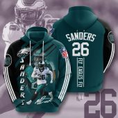 NFL Philadelphia Eagles Miles Sanders Green Black Stripes Pullover Hoodie