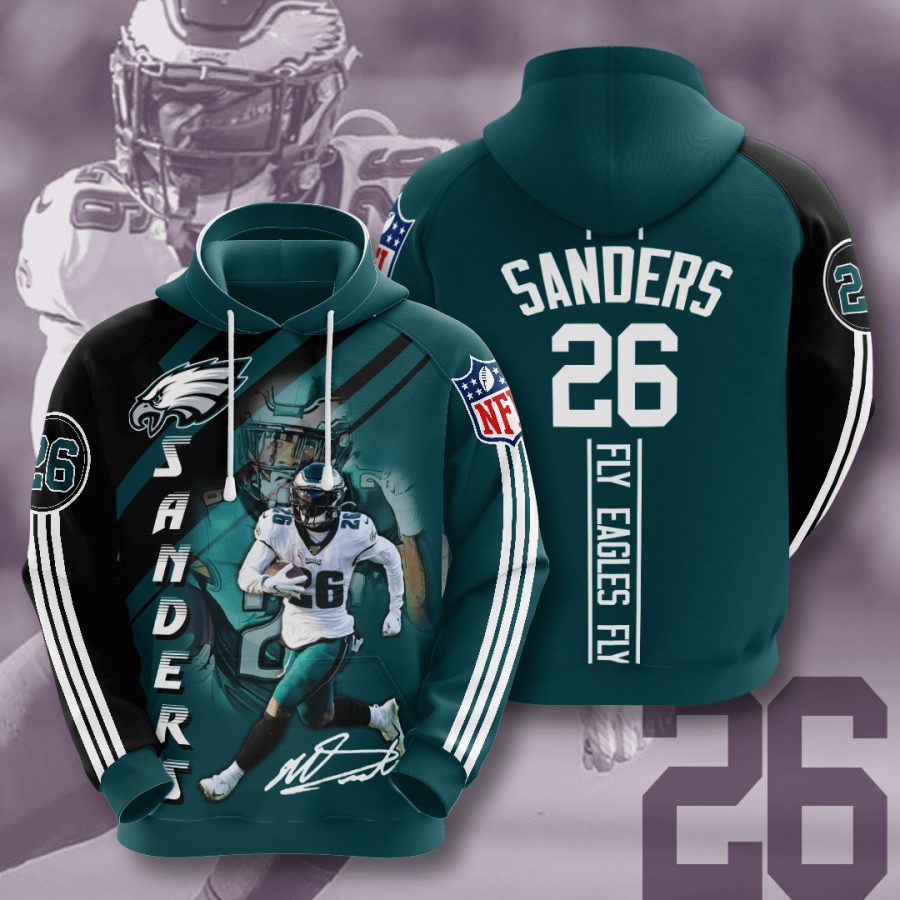 NFL Philadelphia Eagles Miles Sanders Green Black Stripes Pullover Hoodie NFL Philadelphia Eagles Miles Sanders Green Black Stripes Pullover Hoodie