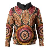 Australia Aboriginal Hoodie - Beautiful Dotted Leaves Aboriginal Art Background Hoodie