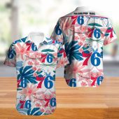 NBA Philadelphia 76ers Tropical Flowers Hawaiian Shirt