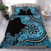 Australia Bedding Set Aboriginal Indigenous Dot Painting Blue