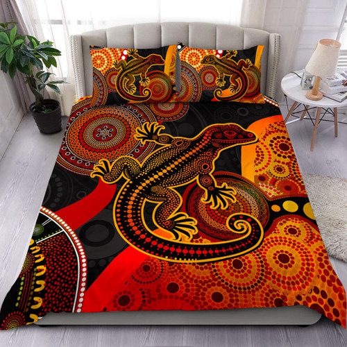 Australia Bedding Set Aboriginal Dot Painting Art Style Goanna Australia Bedding Set Aboriginal Dot Painting Art Style Goanna