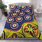 Australia Bedding Set A Bright And Colorful Background With Aboriginal Inspired Dot Art