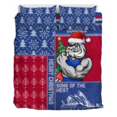 Western Bulldogs Bedding Set Christmas Magic Knit Style Winter Glow
